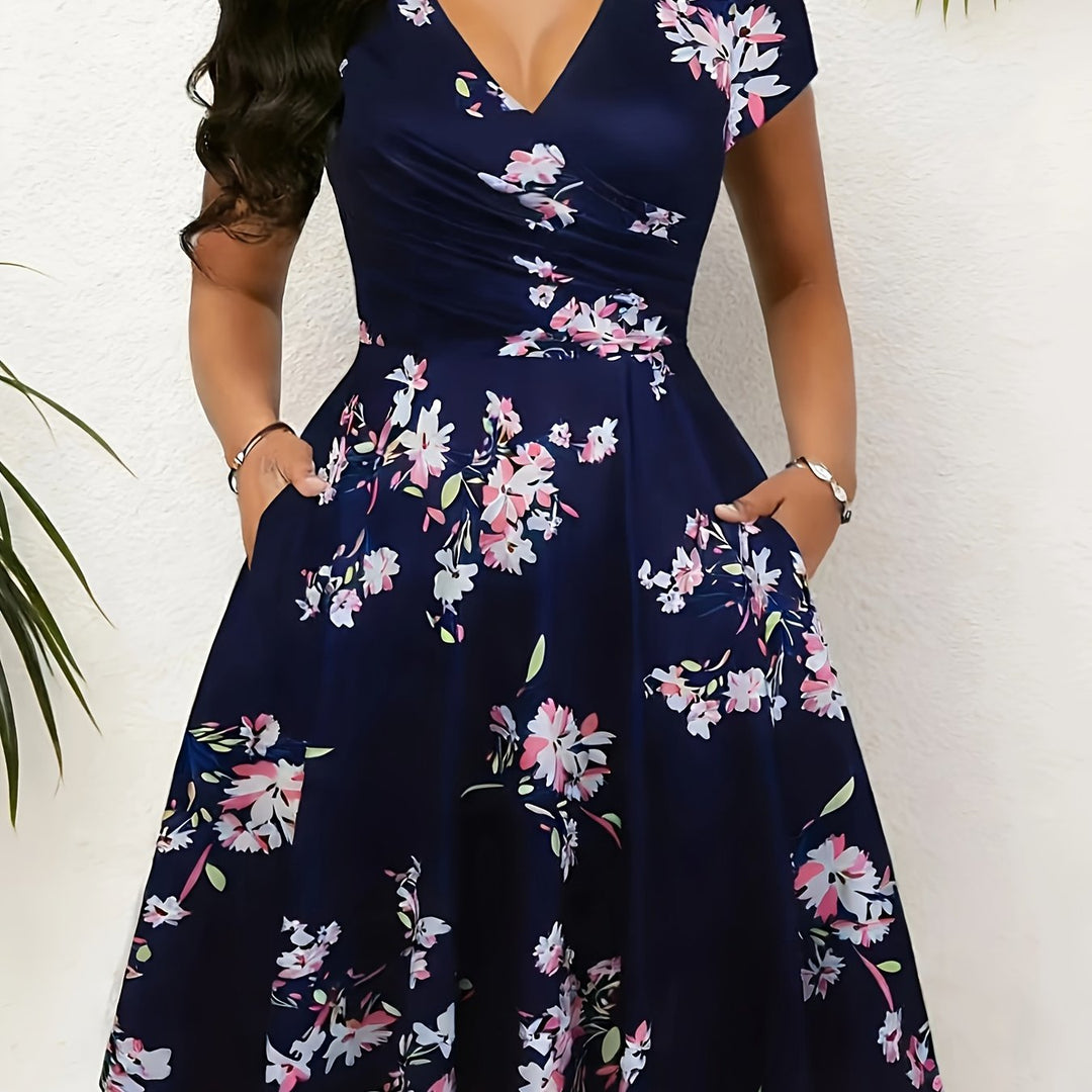 Katherine | Floral A-Line Pocket Dress