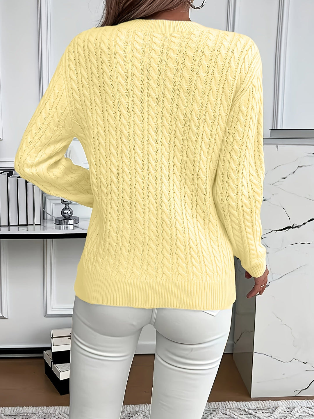 Faye | Cable-Knit Round Neck Jumper