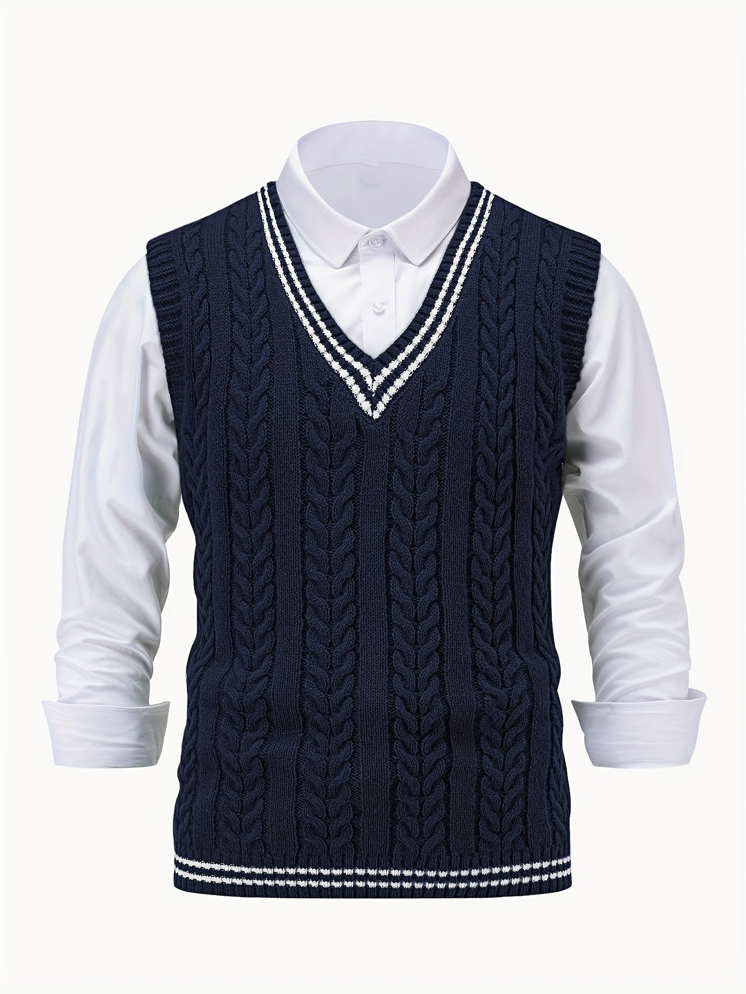 Gideon | Cable-Knit V-Neck Jumper Vest