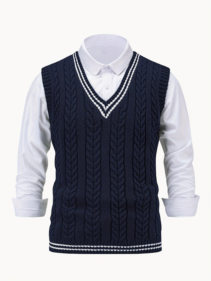 Gideon | Cable-Knit V-Neck Jumper Vest