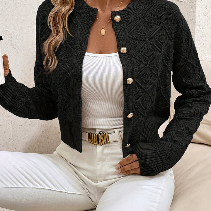 Della | Textured Button-Front Cardigan