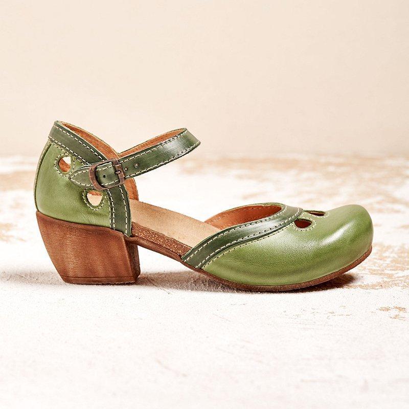 Felicity | Comfort Low-Heel T-Strap Sandals