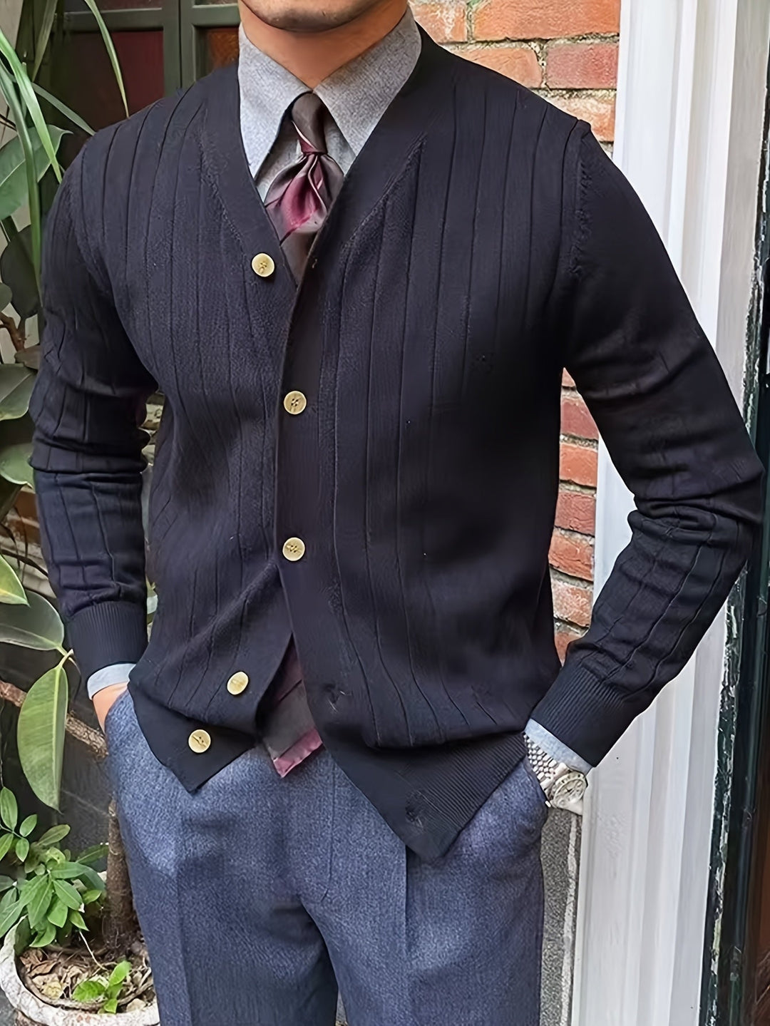 Arthur | Ribbed Button-Up Cardigan