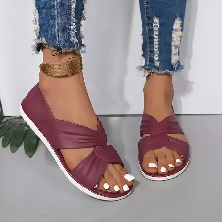 Elena | Cushioned Cross-Strap Sandals