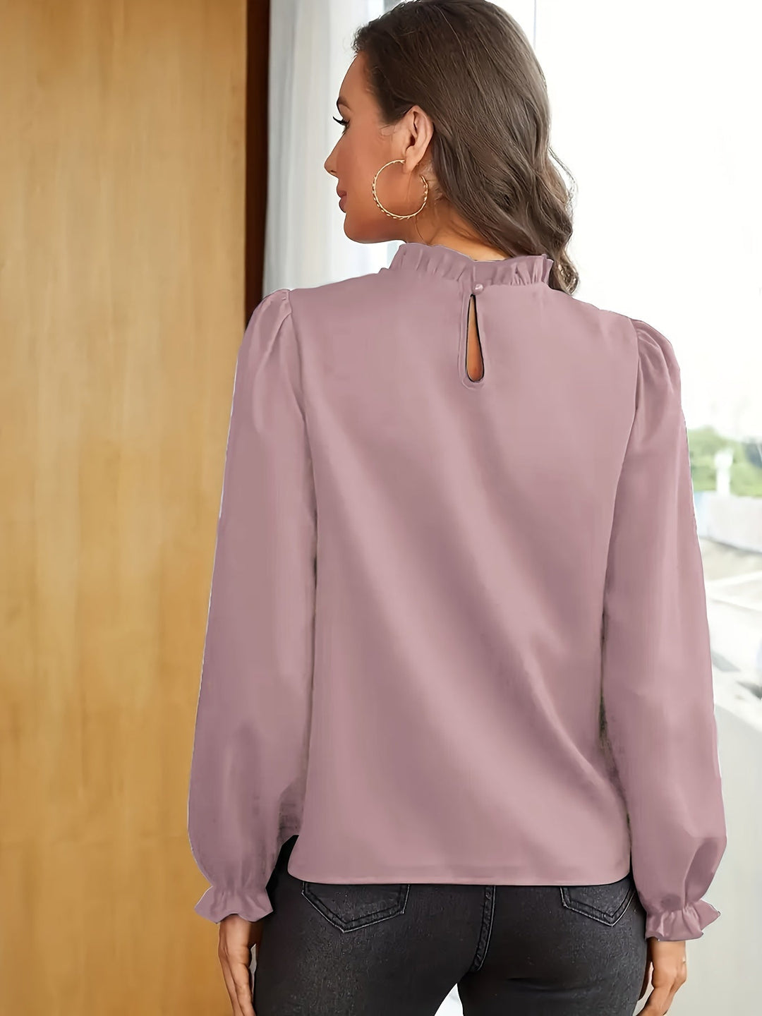 Tamsin | Ruffled High-Neck Puff Sleeve Blouse