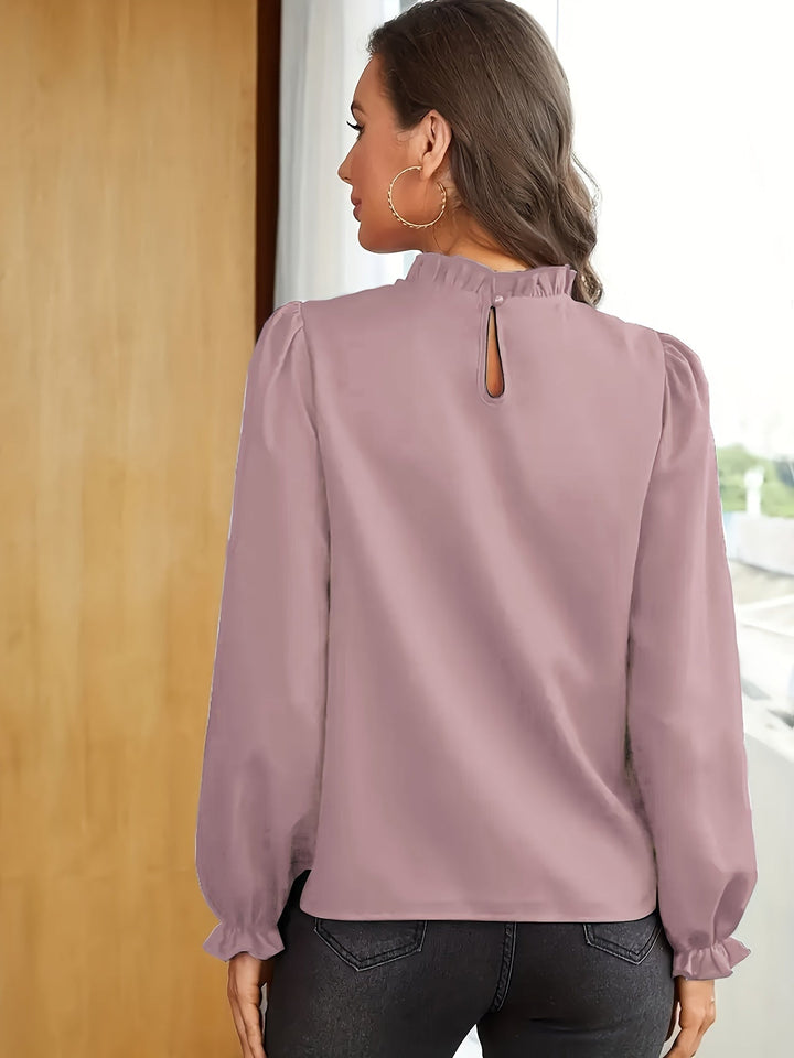 Tamsin | Ruffled High-Neck Puff Sleeve Blouse