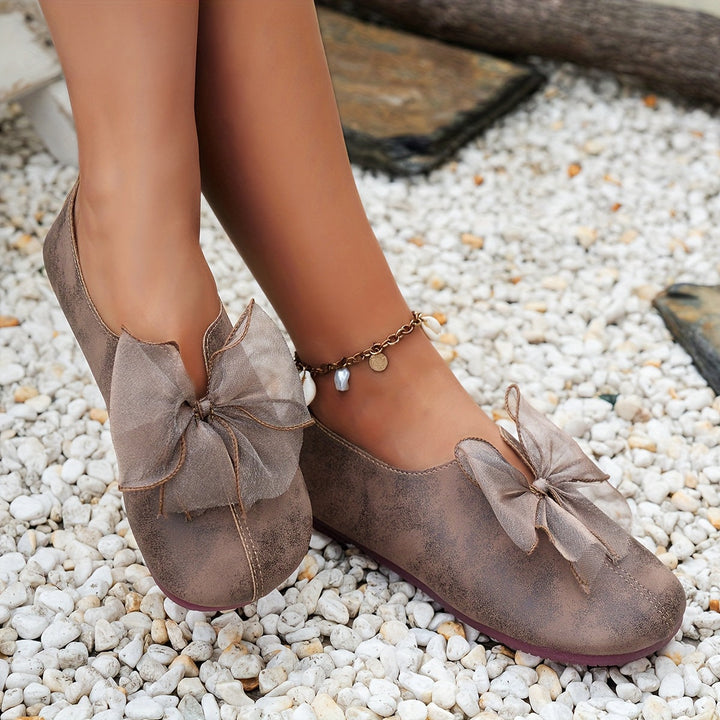 Cecilia | Bow-Accent Slip-On Flats