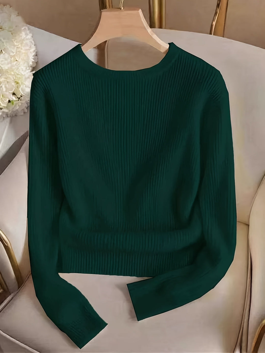 Gretchen | Ribbed Button-Cuff Jumper