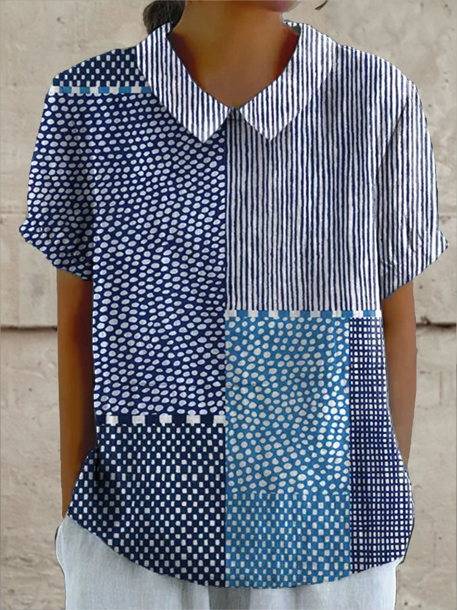 Victoria | Elegant Patchwork Art Shirt