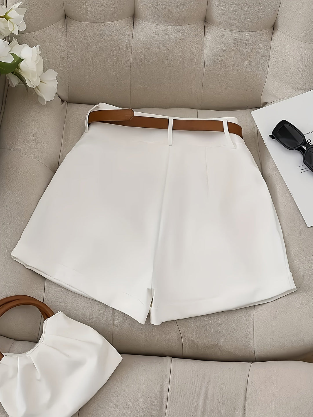 Blythe | Tailored High-Waist Shorts with Belt
