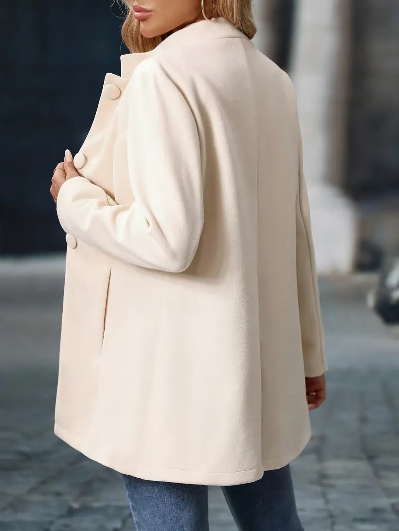 Juliette | Elegant Stand-Collar Button Coat