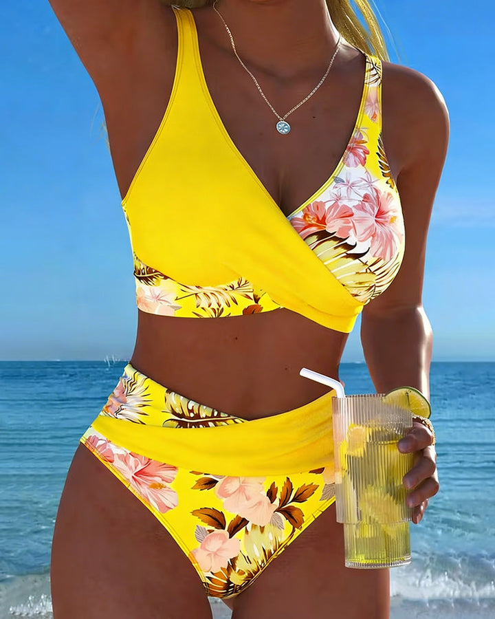 Vivienne | Floral Contrast Cut-Out Bikini