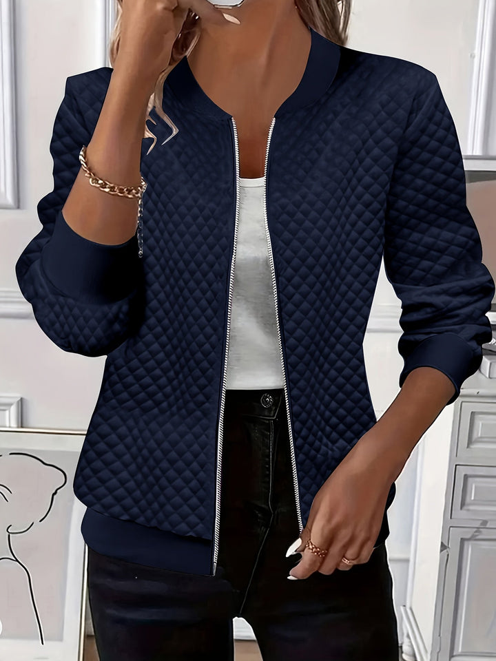 Carolyn | Quilted-Texture Baseball Jacket