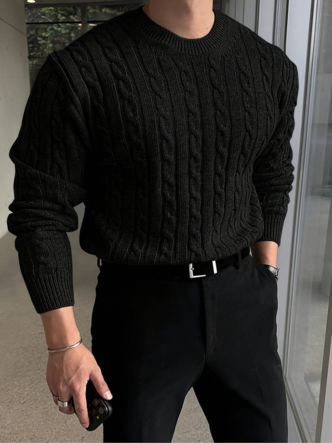 Jonas | Cable Knit Crew Neck Jumper
