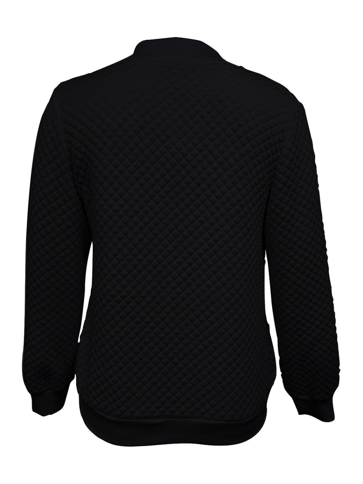 Carolyn | Quilted-Texture Baseball Jacket