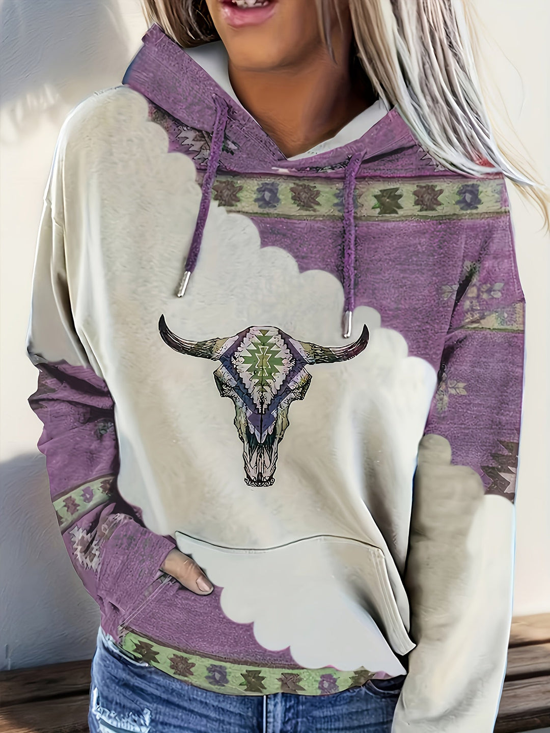 Tamsin | Western-Inspired Print Hoodie