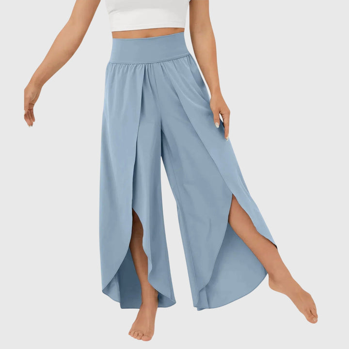 Delphina | Flowing Wide-Leg Split Trousers