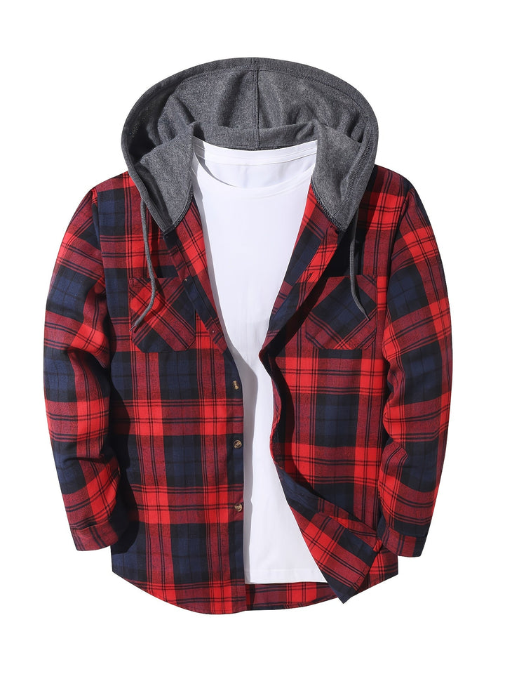 Braxton | Checked Hooded Shirt