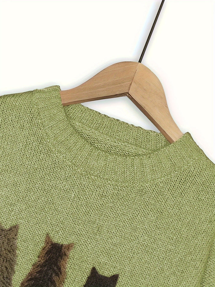 Tamara | Cozy Cat-Print Jumper