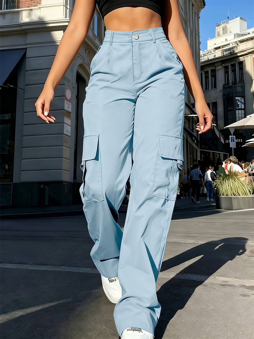 Bonnie | High-Waisted Wide-Leg Cargo Trousers