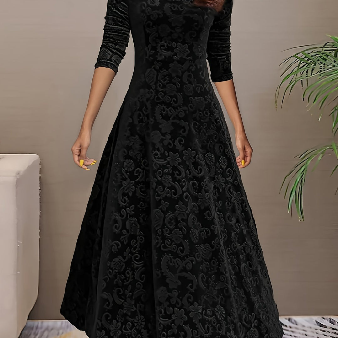 Adeline | Elegant Long-Sleeve Midi Dress