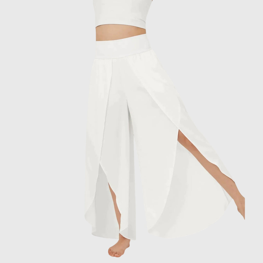 Delphina | Flowing Wide-Leg Split Trousers