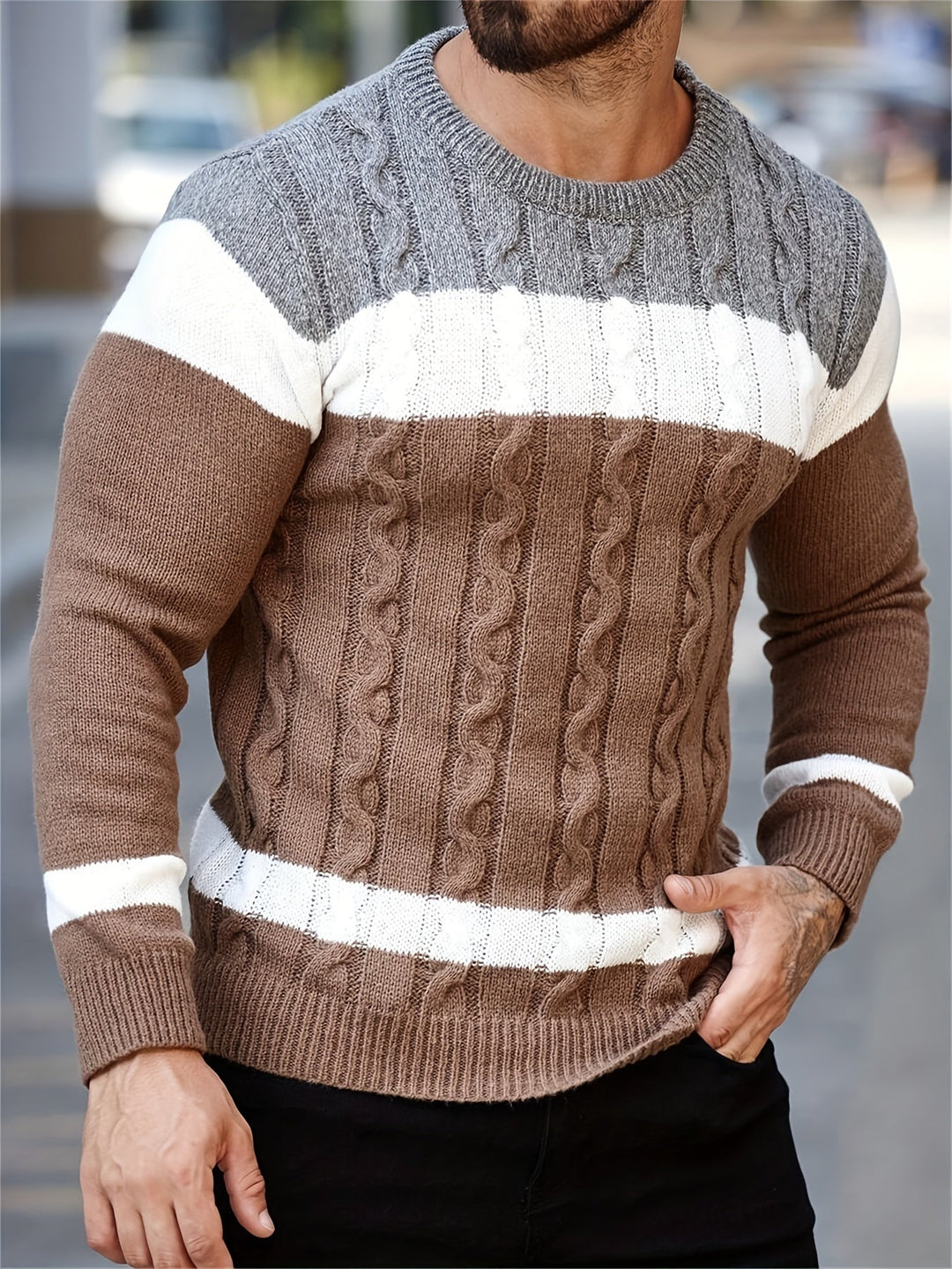 Ethan | colour Block Knit Jumper