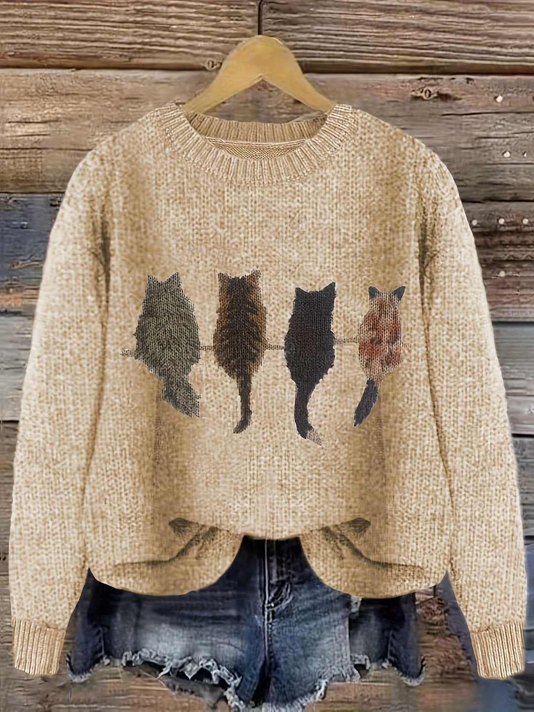 Tamara | Cozy Cat-Print Jumper