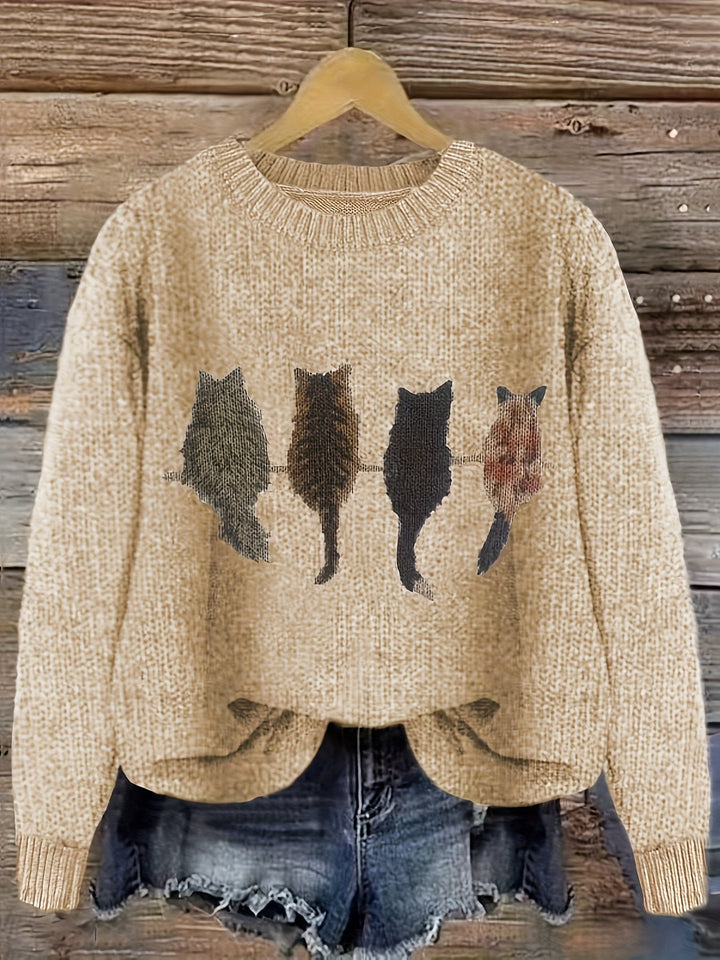 Tamara | Cozy Cat-Print Jumper