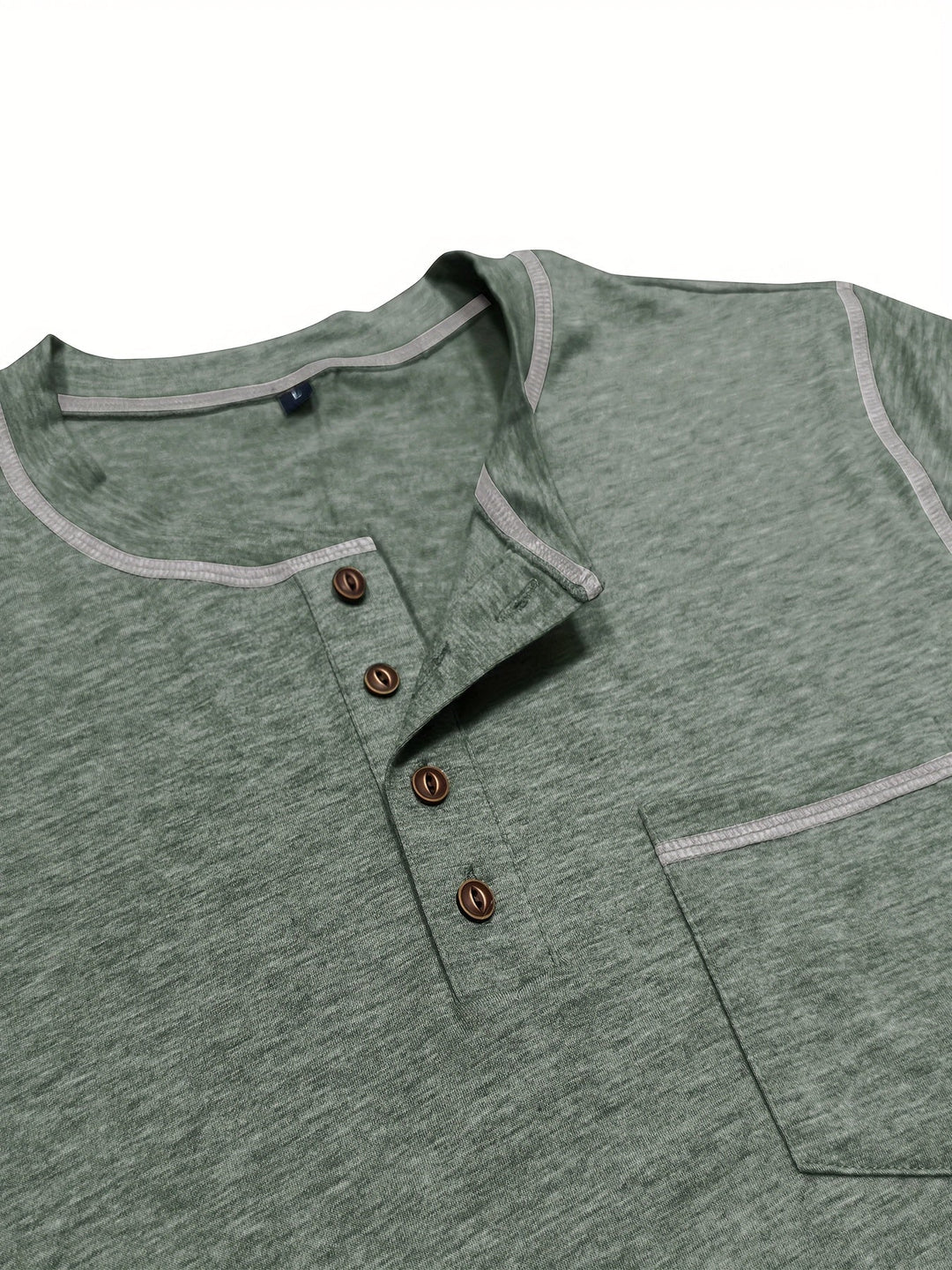 Reuben | Contrast-Stitch Long Sleeve Henley