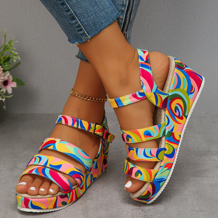 Rosalind | Elegant Strappy Platform Wedge Sandals