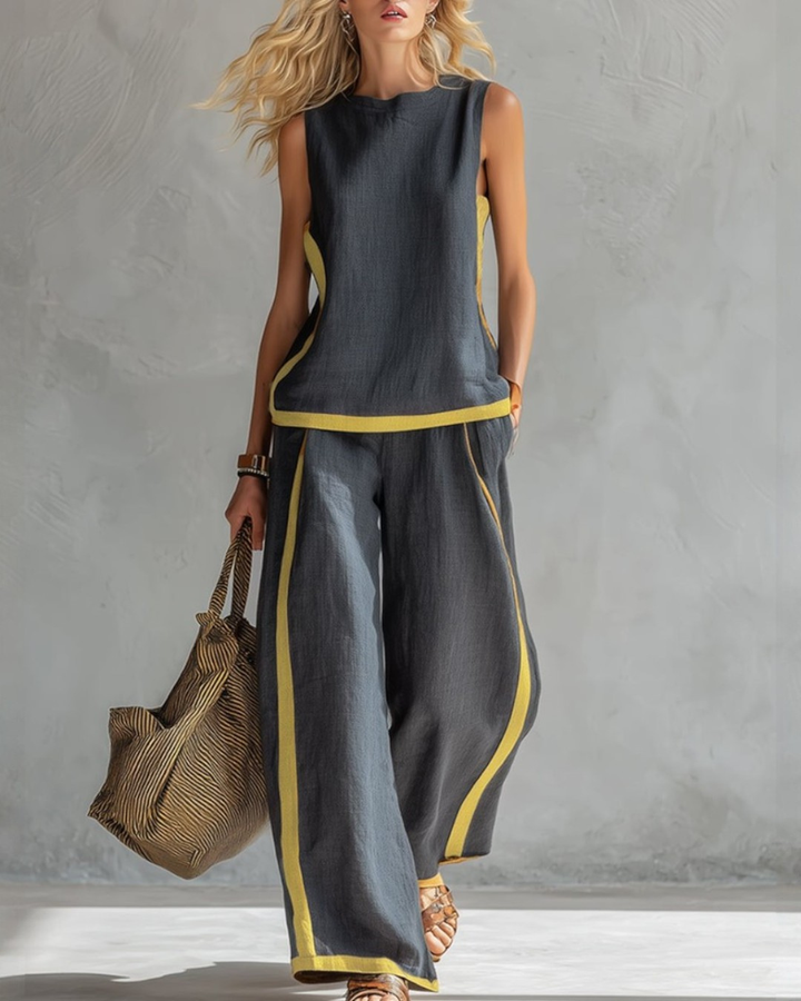 Layla | Elegant Sleeveless and Wide Trouser Set