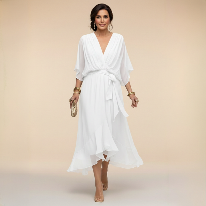 Abigail | Stylish Chiffon V-Neck Dress