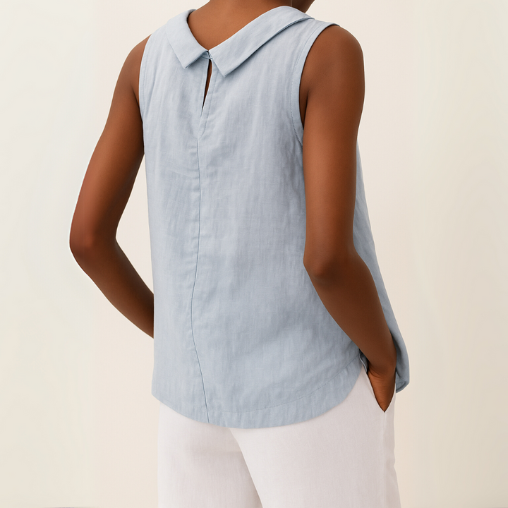 Harlow | Casual Sleeveless Roll Collar Top