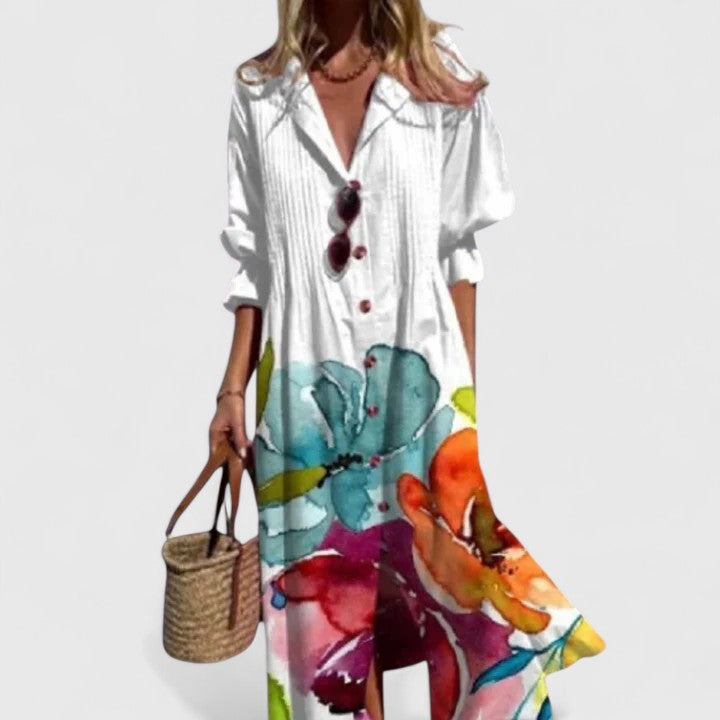 Paula | Elegant Multicolour Boho Dress