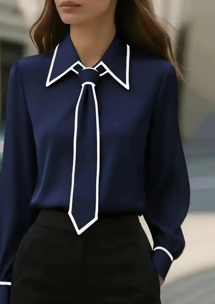 Adelina | Contrast Tie Blouse