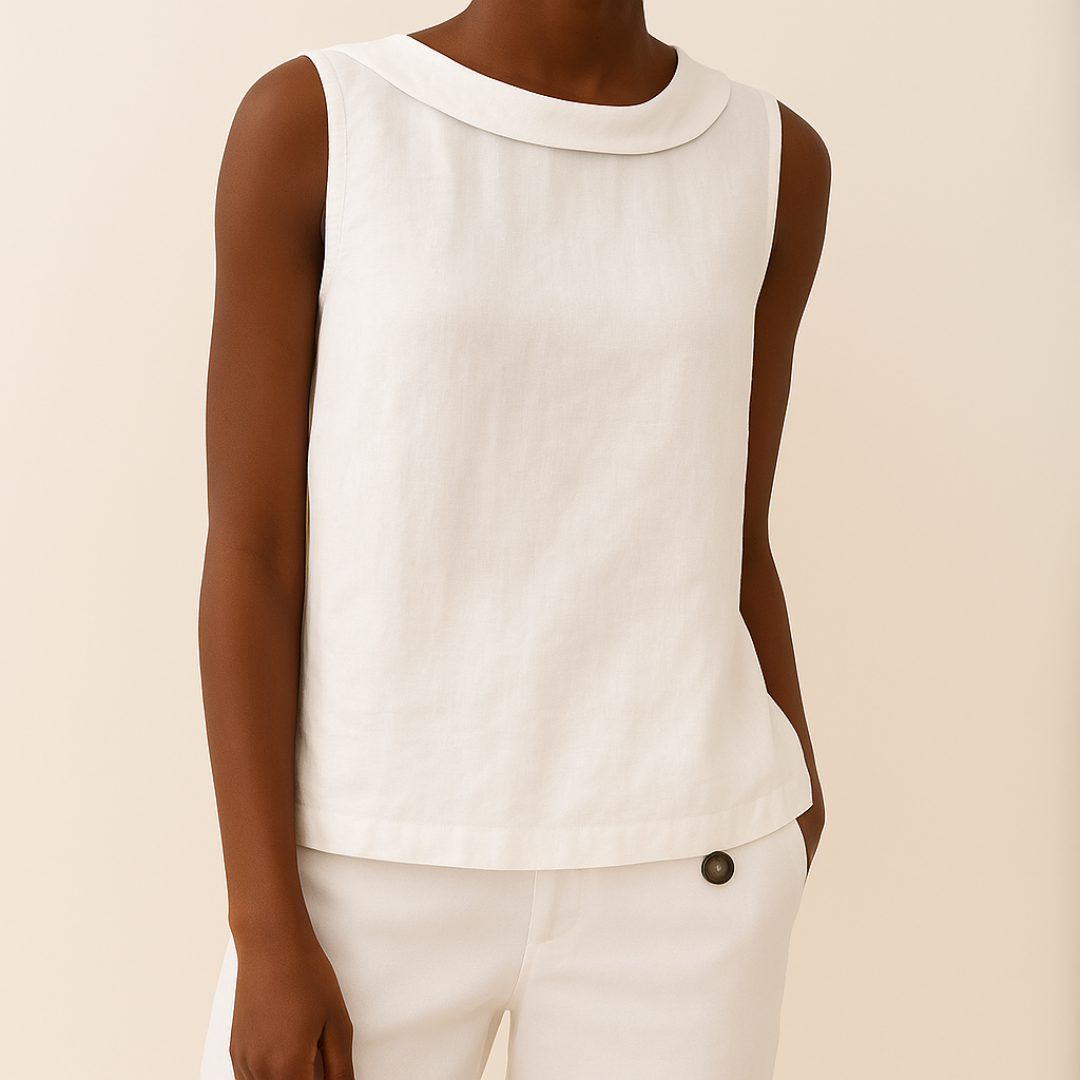 Harlow | Casual Sleeveless Roll Collar Top