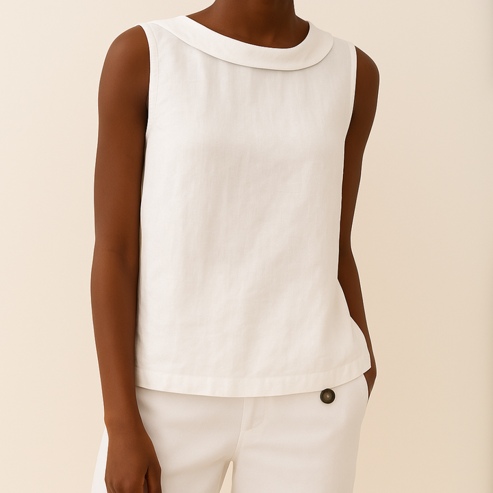 Harlow | Casual Sleeveless Roll Collar Top
