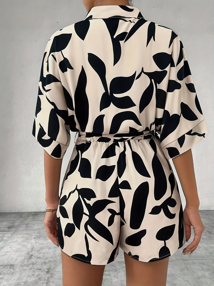 Renata | Belted Striped Romper