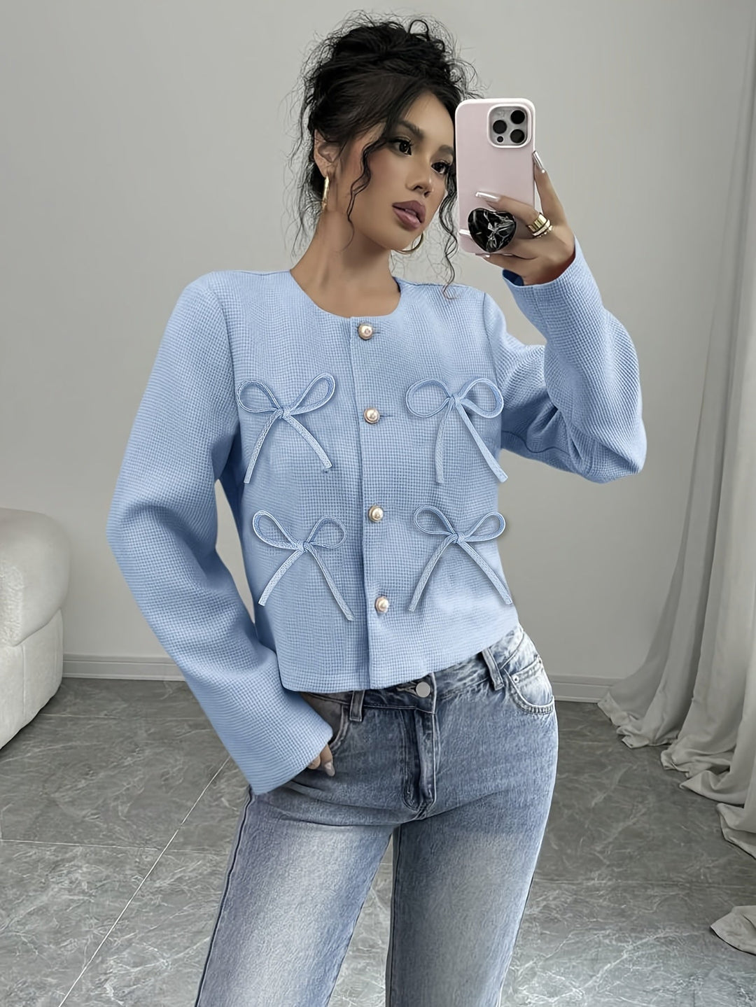 Odette | Bow-Detail Cropped Jacket