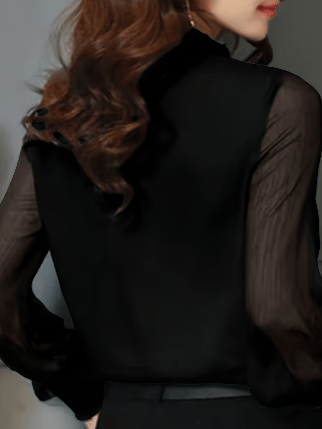 Ophelia | Stand-Collar Long-Sleeve Blouse