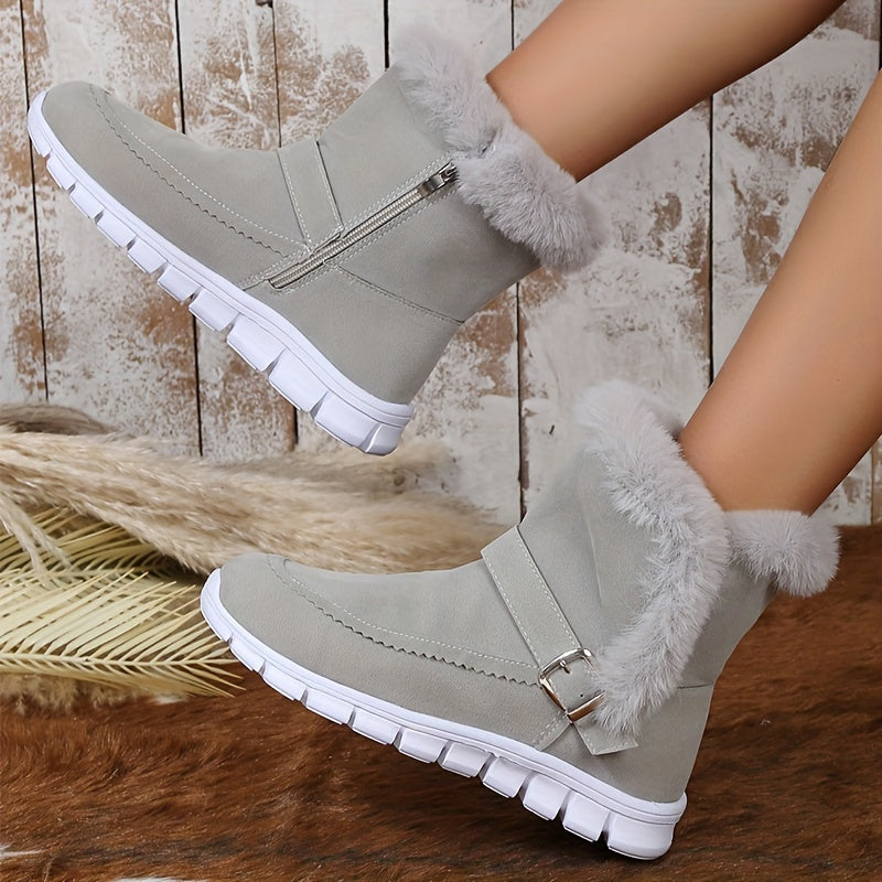 Nora | Cozy Plush-Trimmed Winter Boots
