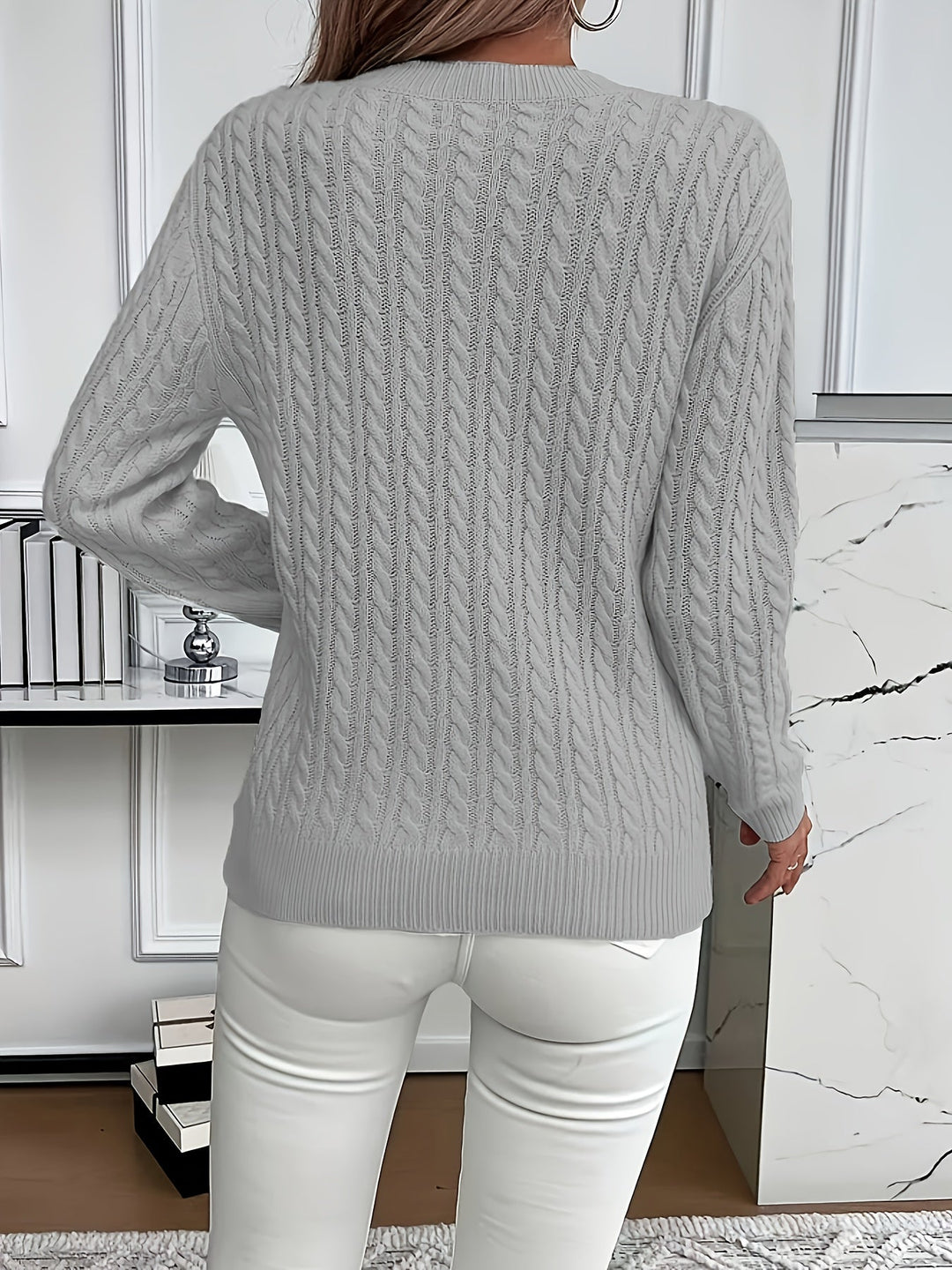 Faye | Cable-Knit Round Neck Jumper