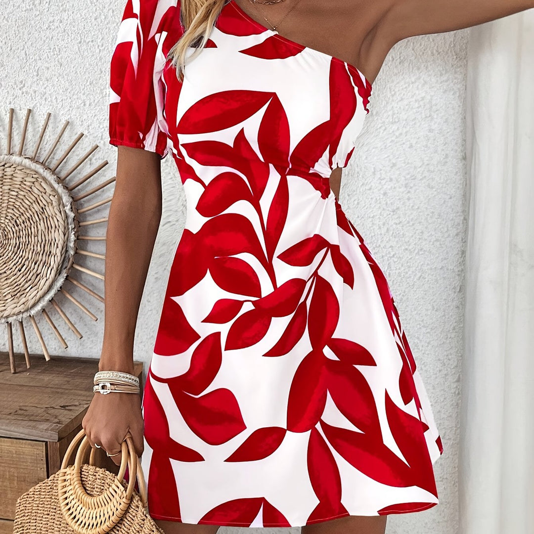 Nadine | One-Shoulder Puff Sleeve Dress