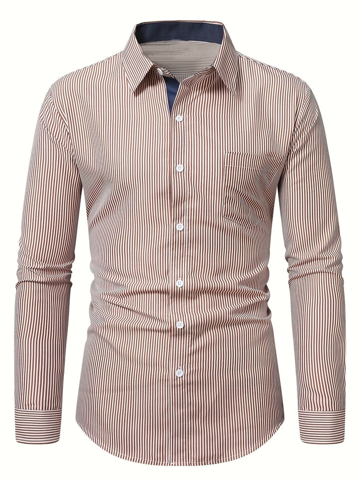 Desmond | Refined Striped Long Sleeve Shirt