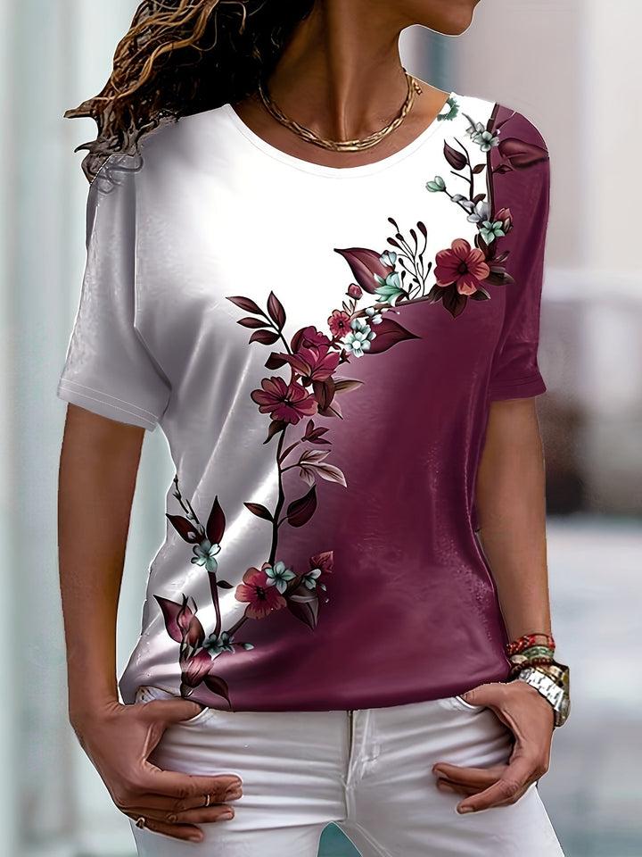 Lucille | Floral Round-Neck Top