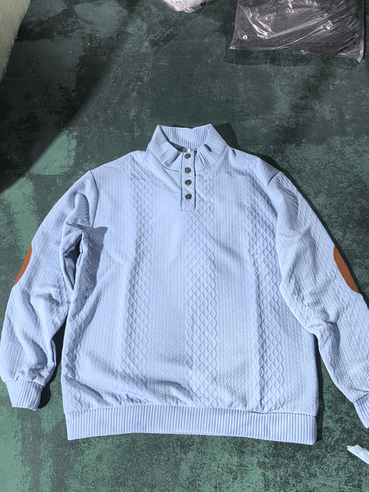 Ronan | Stand Collar Button Henley Jumper