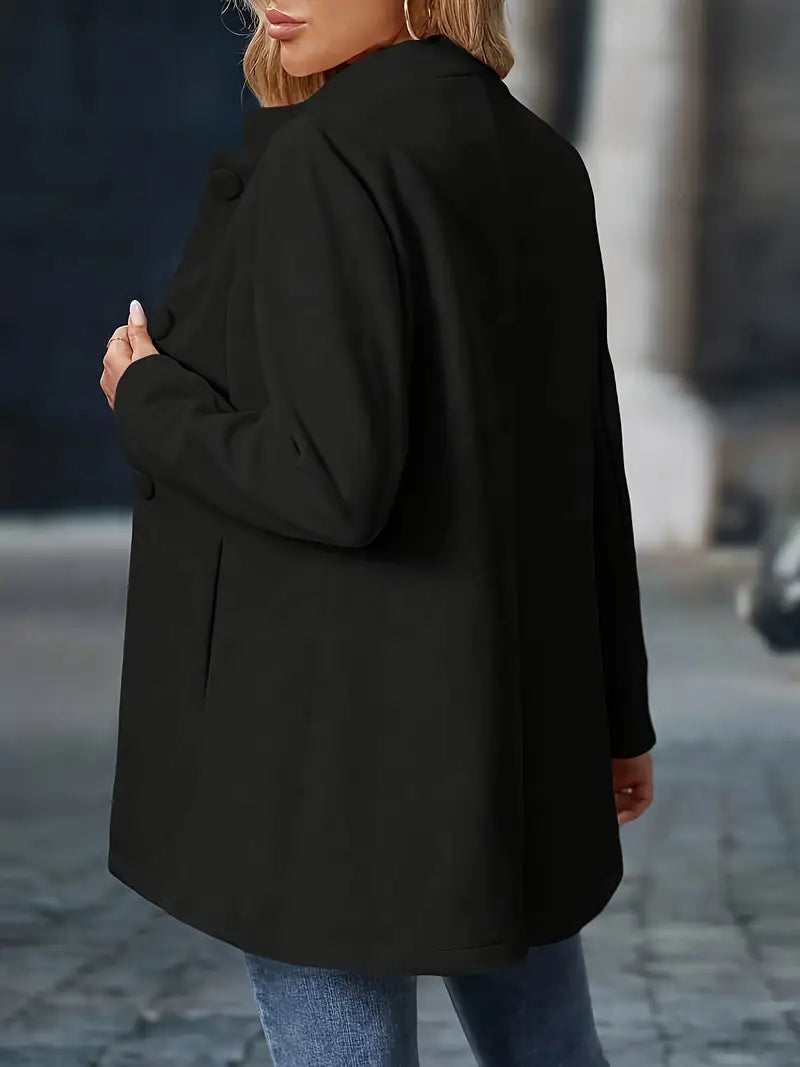 Juliette | Elegant Stand-Collar Button Coat