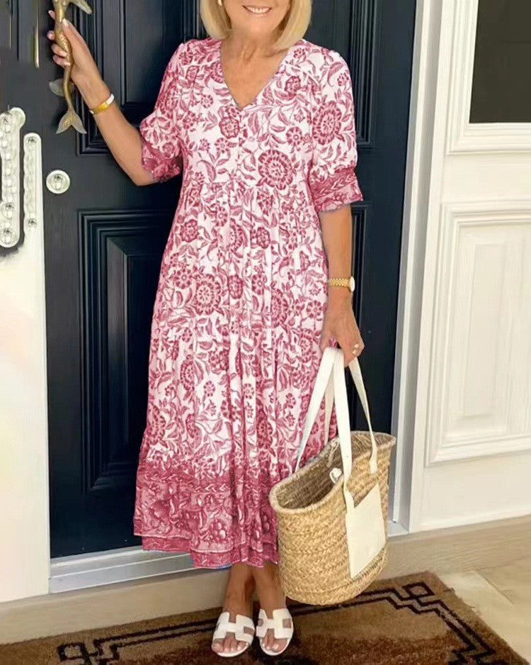 Keisha | Stylish V-Neck Floral Dress