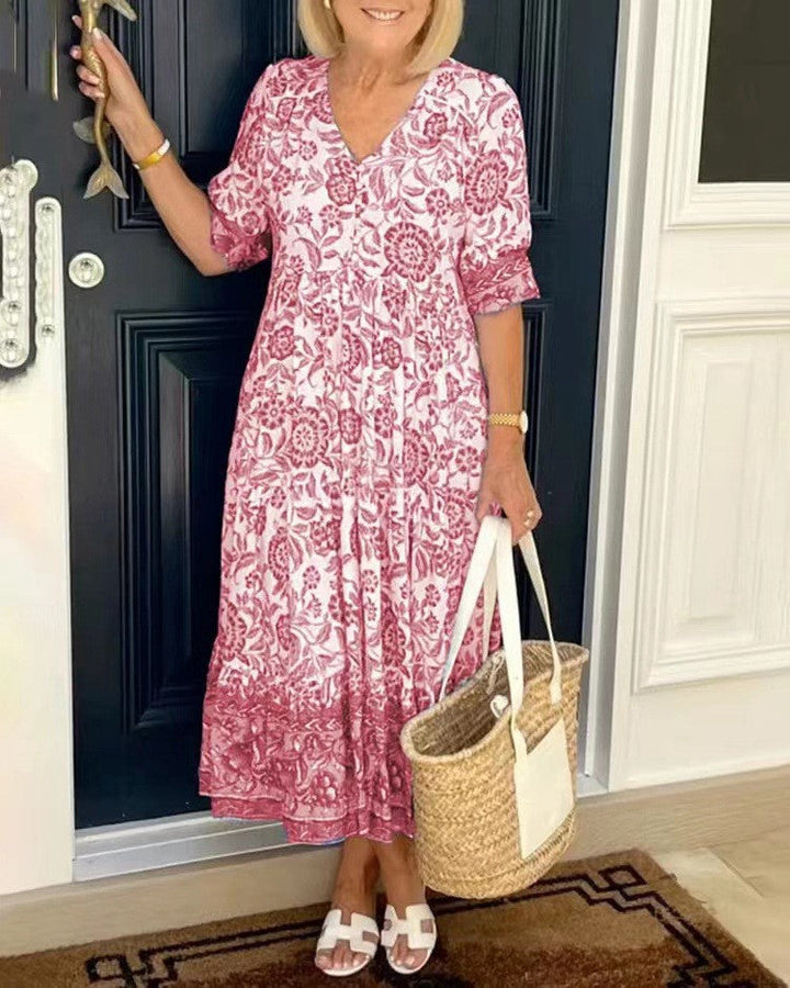 Keisha | Stylish V-Neck Floral Dress